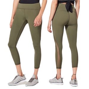 Lululemon Train Times 7/8 Pant High Rise Mesh Sage Leggings